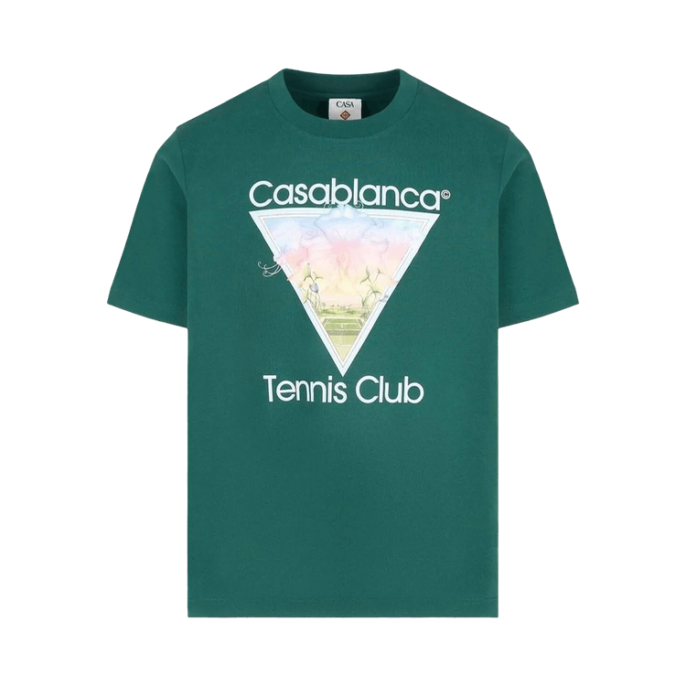Casablanca Tennis Club Icon Printed Classic T-Shirt 'Green'