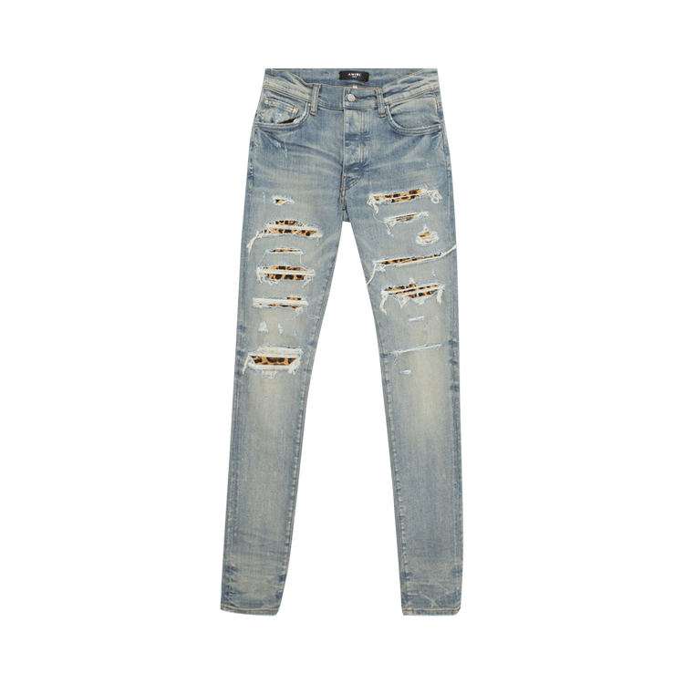 Amiri Leopard Thrasher Jeans 'Clay/Indigo'