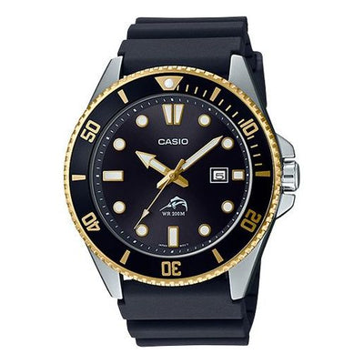 CASIO Stainless Steel Case Waterproof Sports Mens Black Analog
