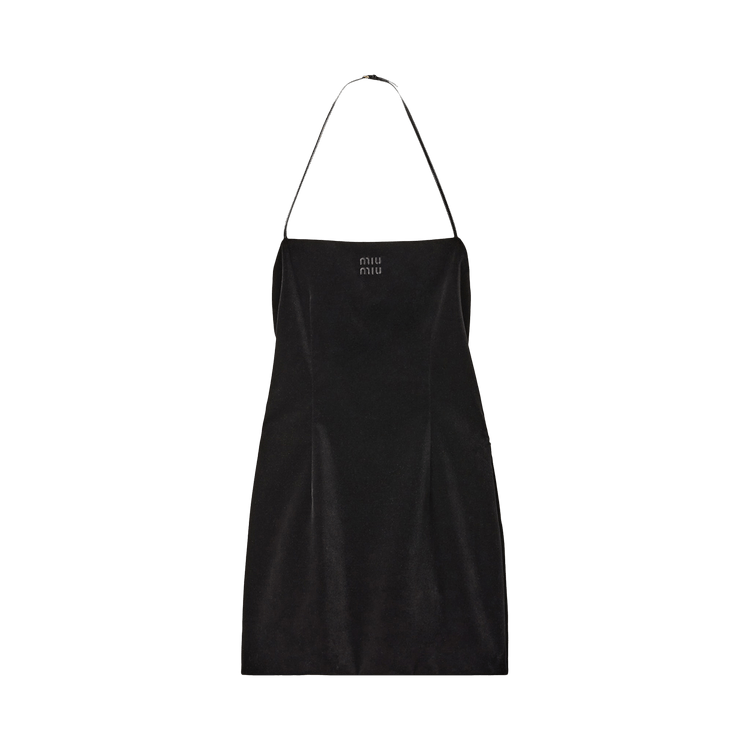Miu Miu Stretch Velvet Mini Dress 'Black'
