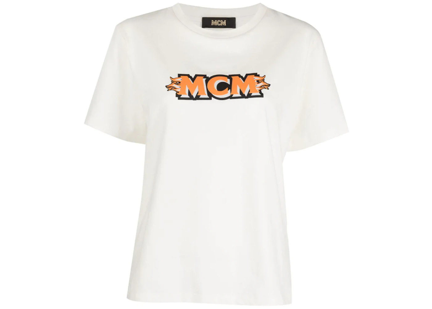 MCM Flame Logo Womens T-shirt White