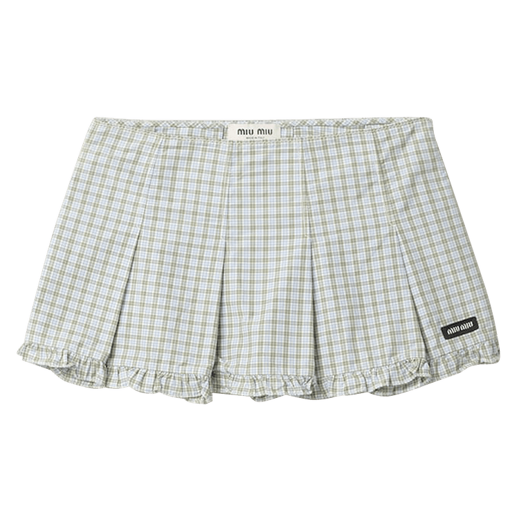 Miu Miu Check Gonna 'Bianco/Salvia'