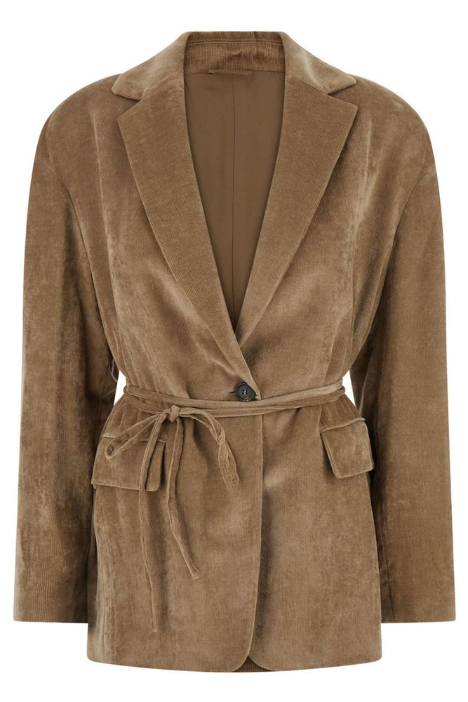 Brunello Cucinelli Belted Single-Breasted Blazer
