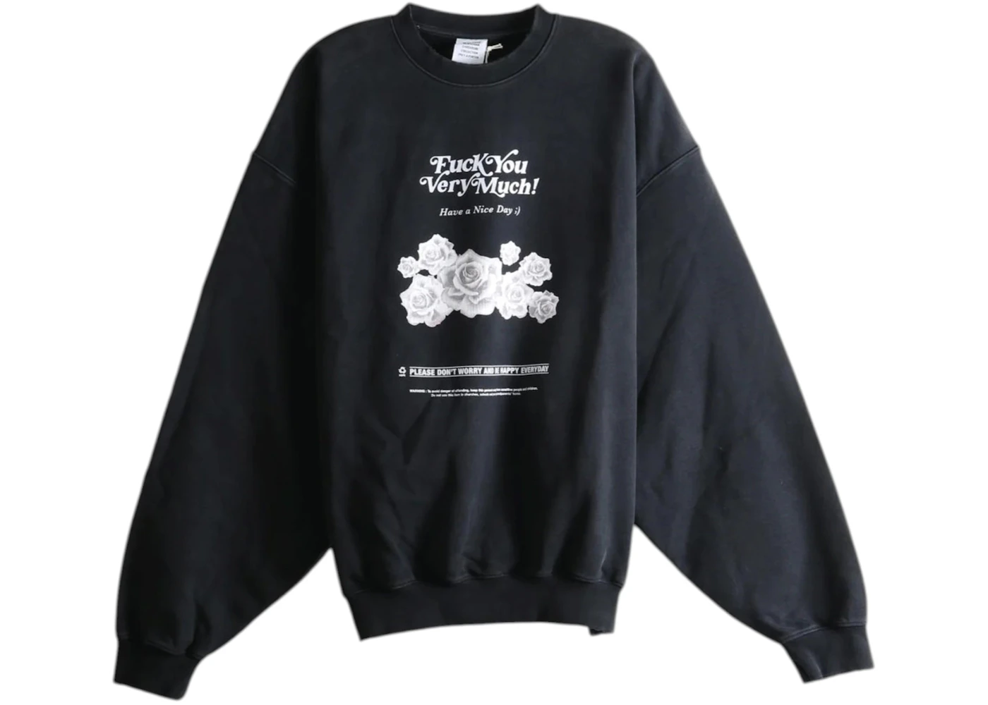 Vetements FU Very Much Sweatshirt Washed Black