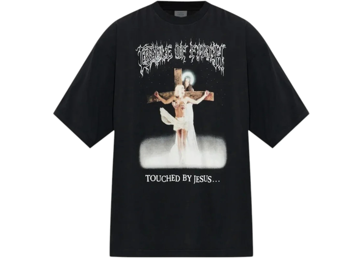 Vetements COF Jesus Oversized T-shirt Washed Black