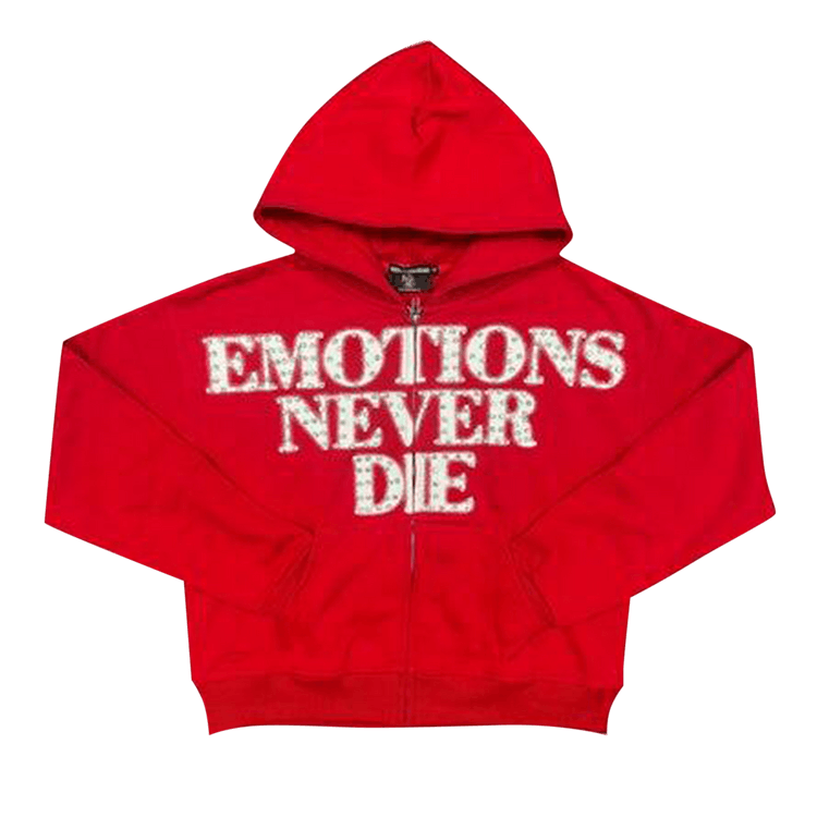 Mixed Emotion End Rhinestone Hoodie 'Red'