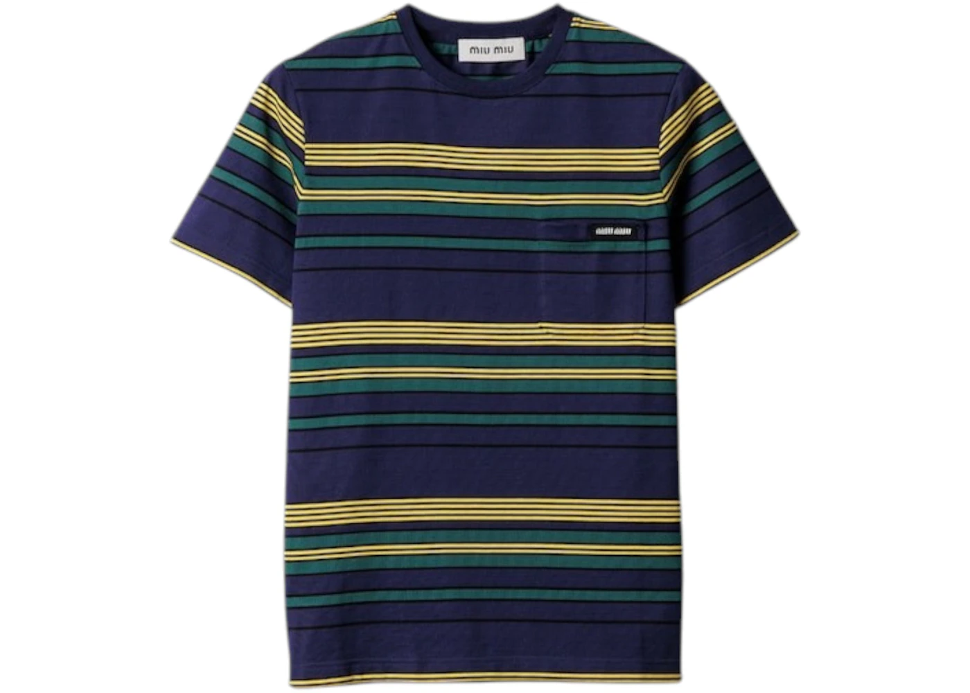 Miu Miu Women's Striped Jersey Shirt Blue