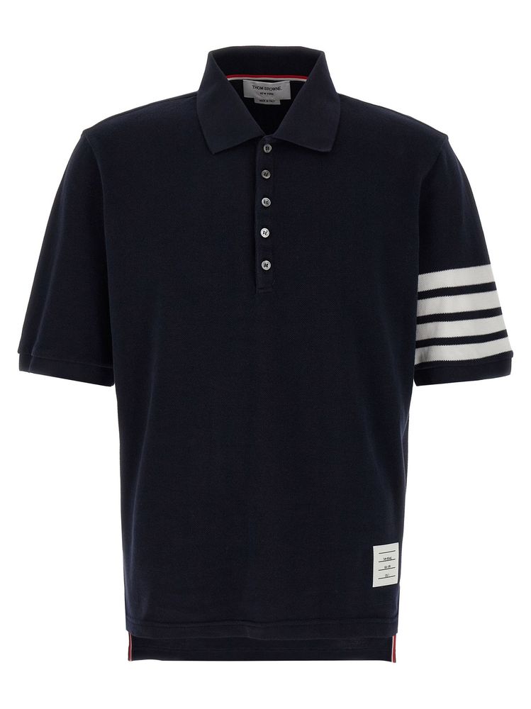 Thom Browne 4-Bar Short-Sleeved Polo Shirt