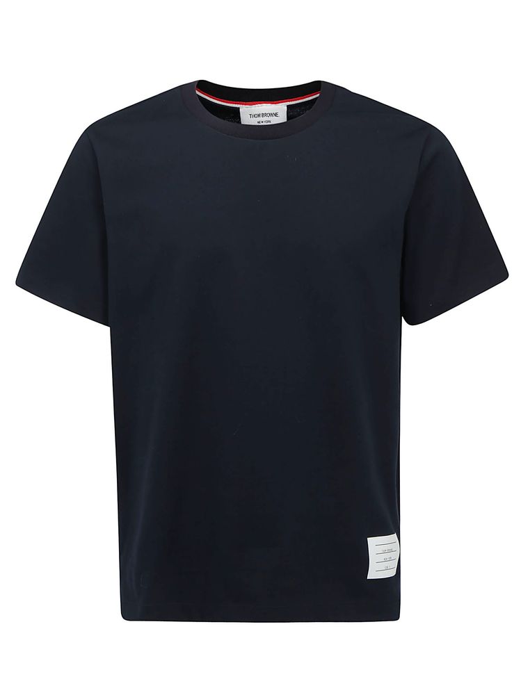 Thom Browne Logo Patch Crewneck T-Shirt