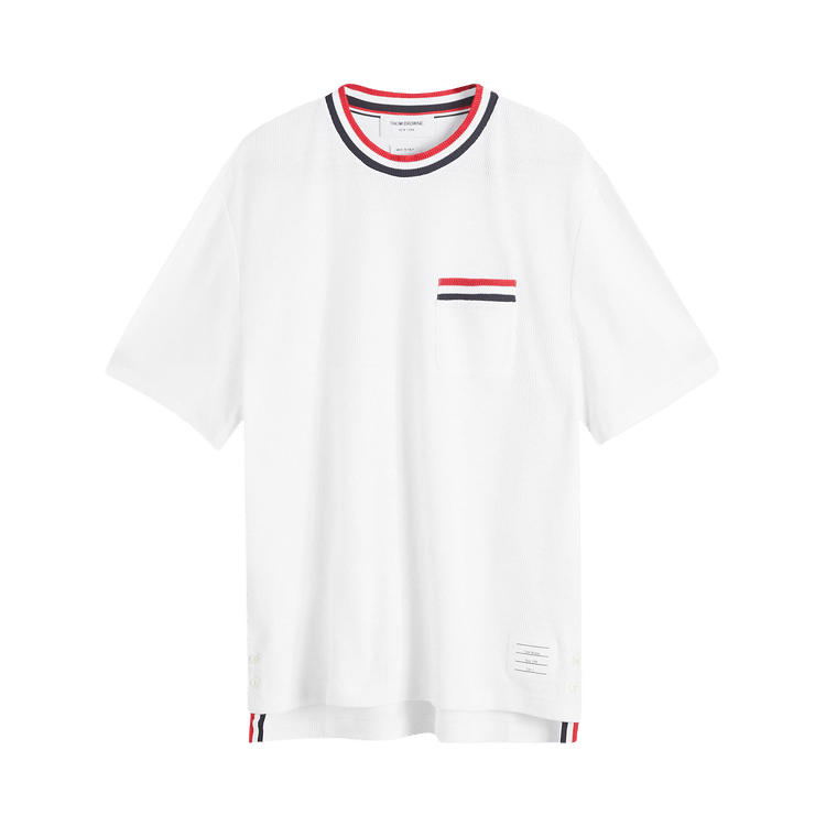 Thom Browne Textured Pointelle Cotton Short-Sleeve Tee 'White'