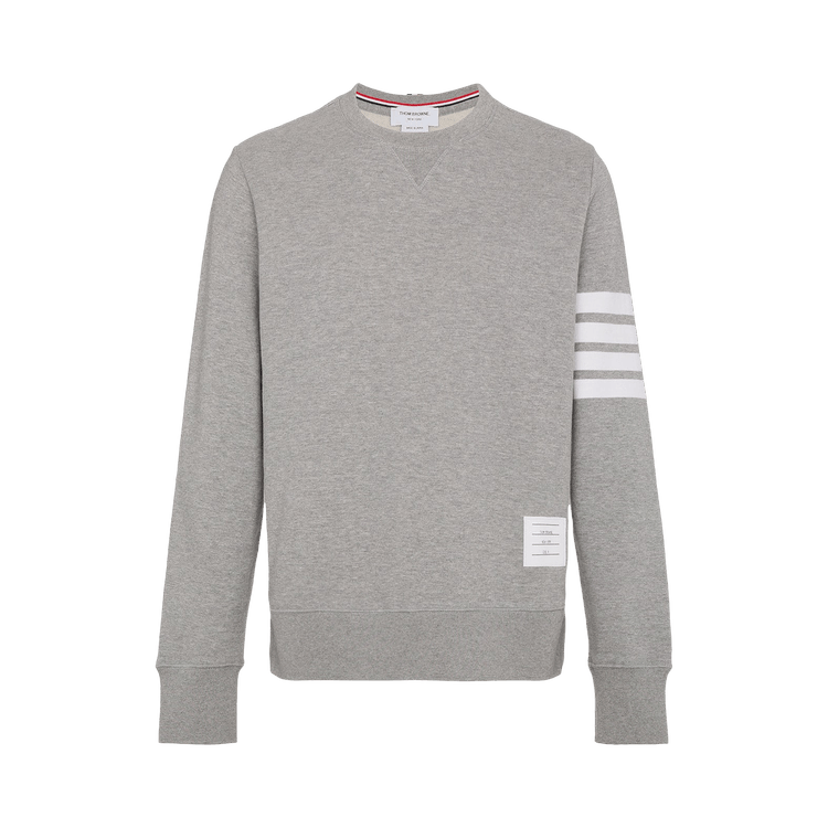 Thom Browne Classic Sweatshirt In Classic Loopback with Engineered 4 Bar 'Light Grey'