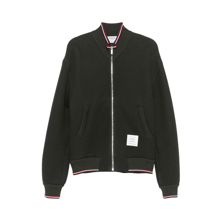 Thom Browne Oversized Funnel Neck Zip Up Jacket 'Green Melange'