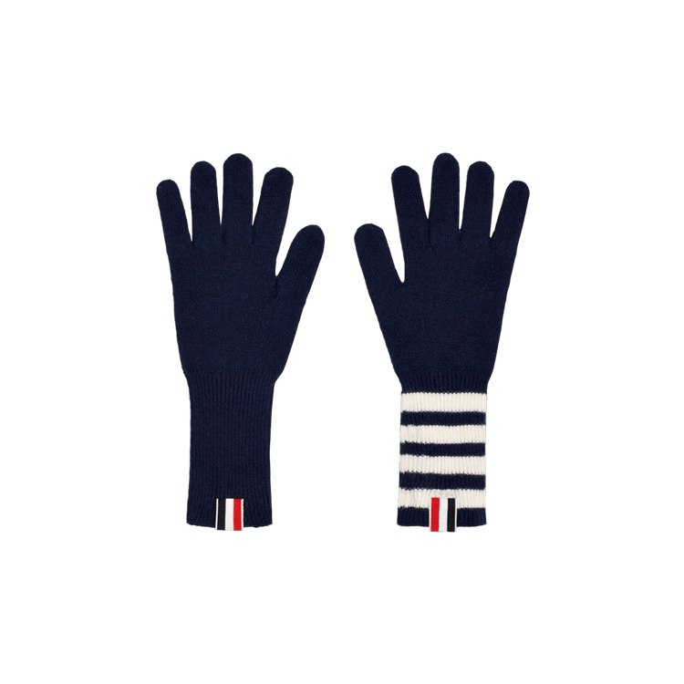 Thom Browne 4 Bar Cashmere Rib Gloves 'Navy'