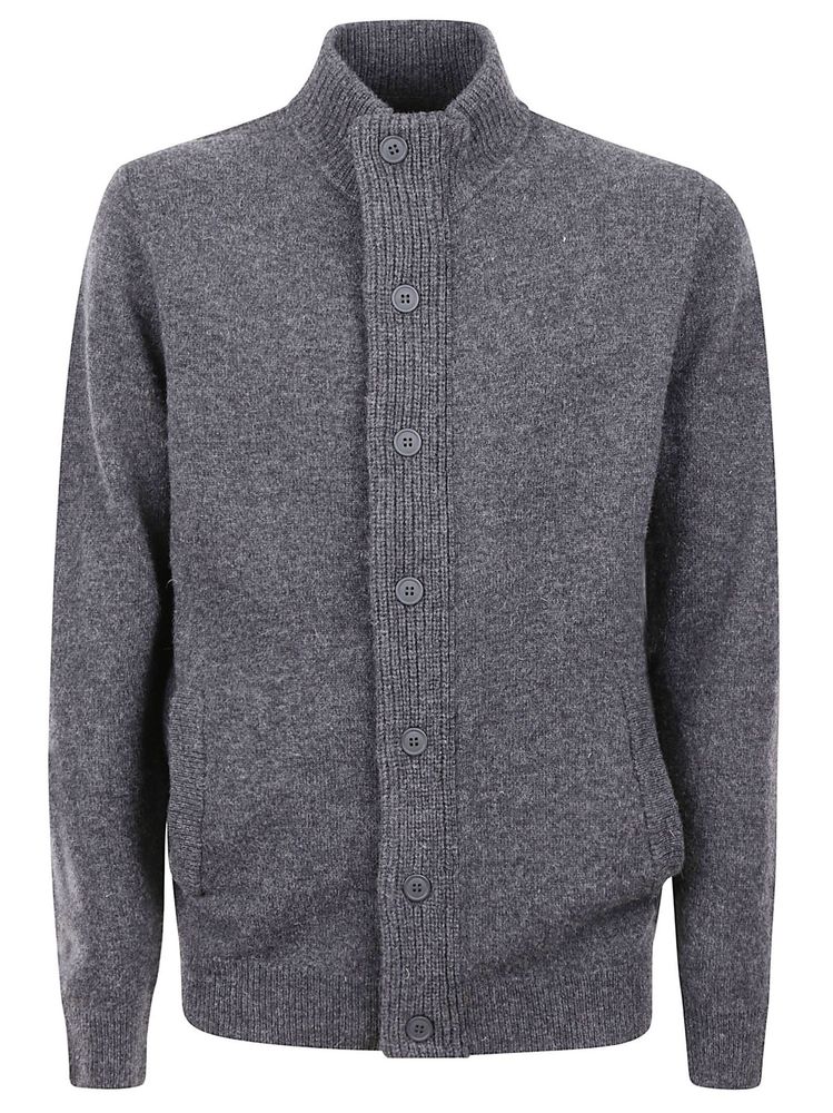 Barbour Button-Up Elbow-Patch Cardigan