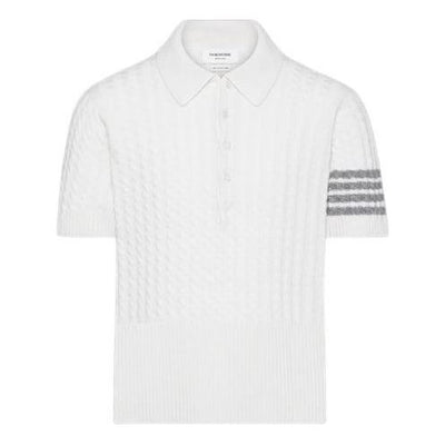 THOM BROWNE Cashere 4-Bar Polo 'White'