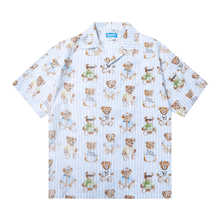 Market Teddy Striped Short-Sleeve Woven 'Multicolor'