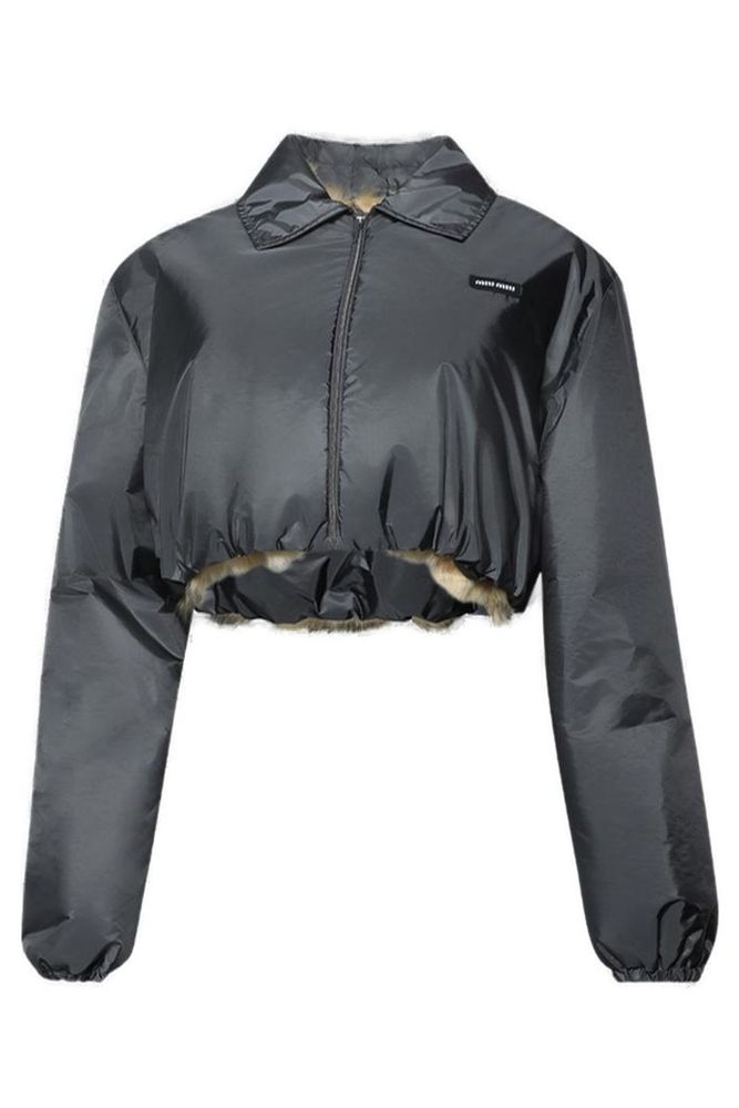 Miu Miu Cropped Zipped Blouson Jacket