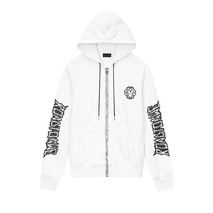 RtA Floyd Zip Up Hoodie 'White Metal Road To Awe'