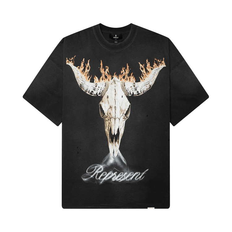 Represent Clo British Cowboys T-Shirt 'Stained Black'