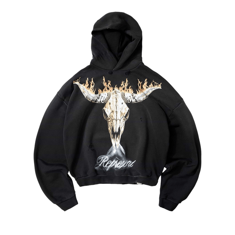 Represent Clo British Cowboys Hoodie 'Stained Black'