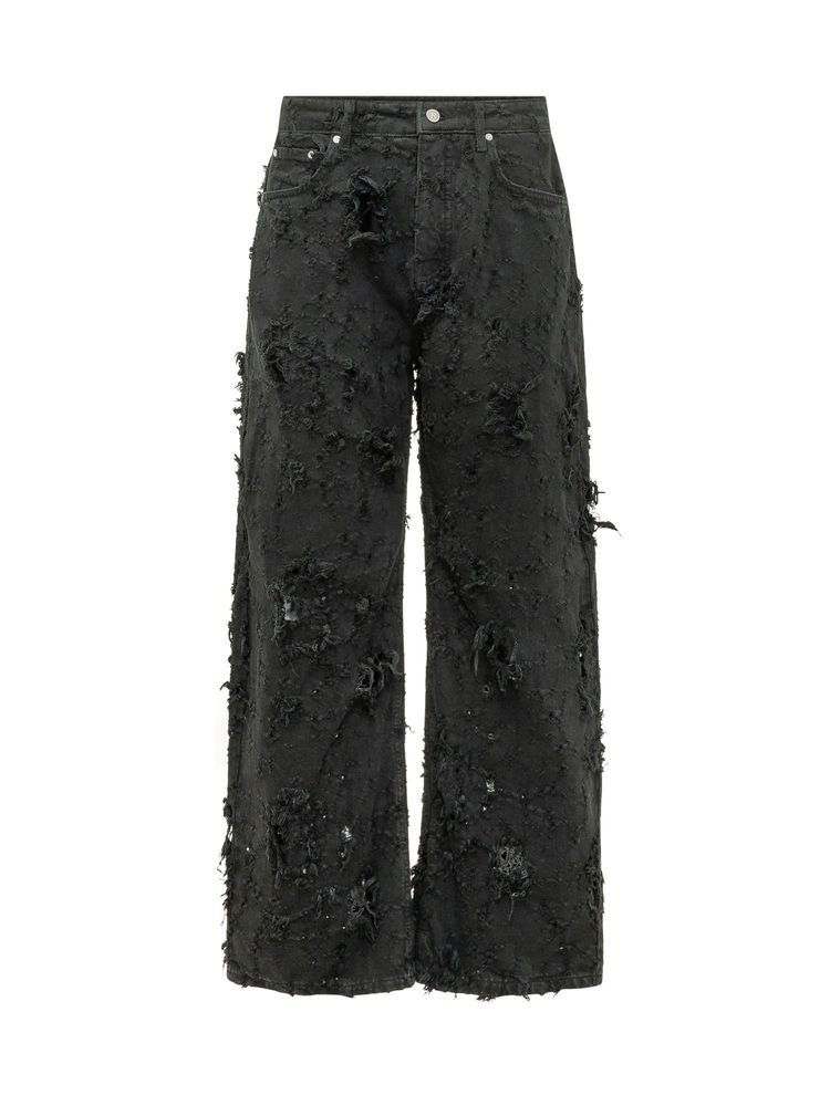 Represent Anarchy Distressed Wide-Leg Jeans