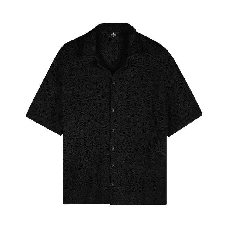 Represent Clo All Over Crochet Shirt 'Jet Black'