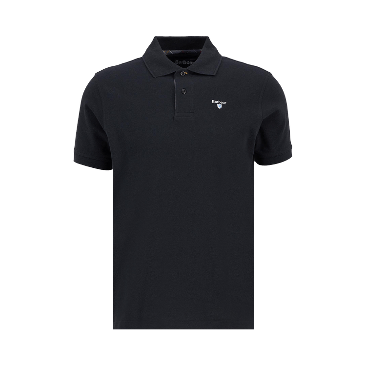Barbour Tartan Pique Polo 'Black'
