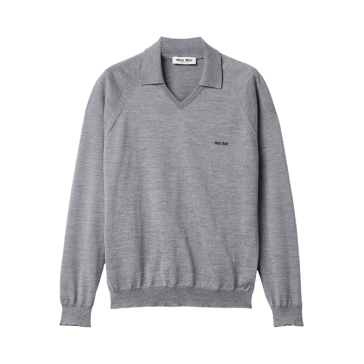 Miu Miu V-Neck Pullover 'Grey/Black'