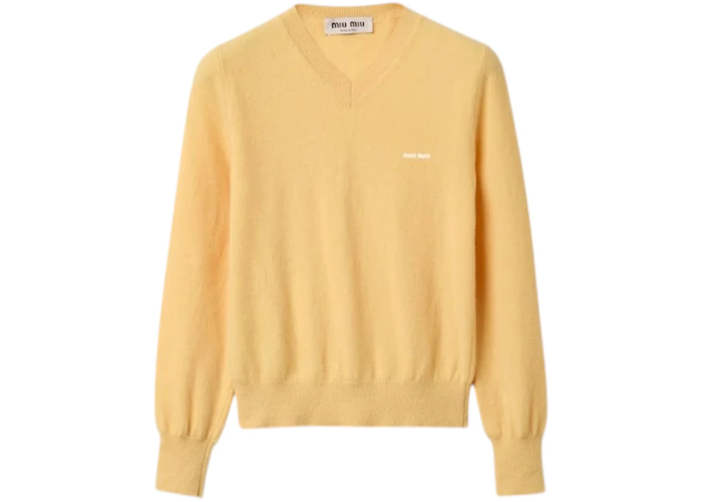 Miu Miu Women's Wool Washed F.12 Scollo Sweater Crema