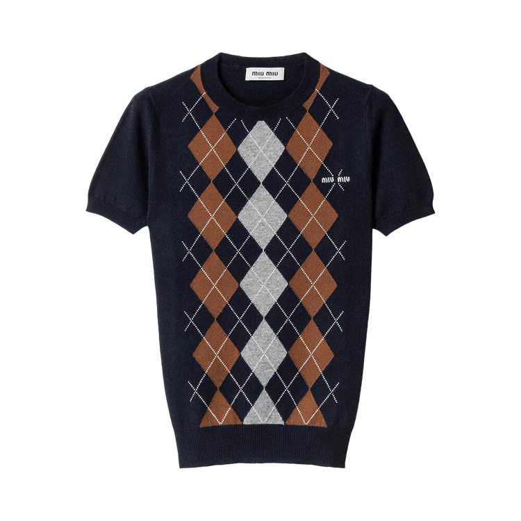 Miu Miu Argyle Sweater 'Blue'