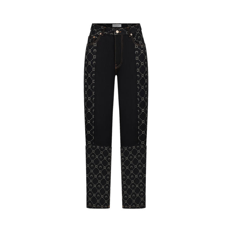 Marine Serre Regenerated Denim Slim Fit Pants 'Blue'