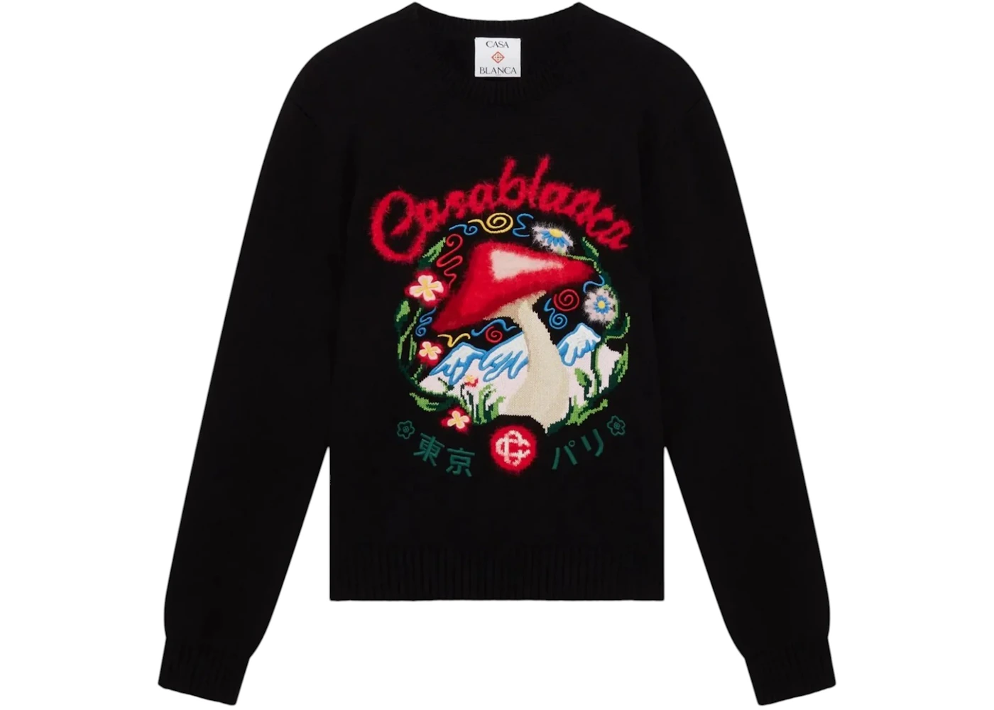 Casablanca Cotton Embroidered Mushroom Jumper Black