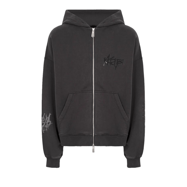 Ksubi Graff Ekcess Zip Thru Hoodie 'Faded Black'