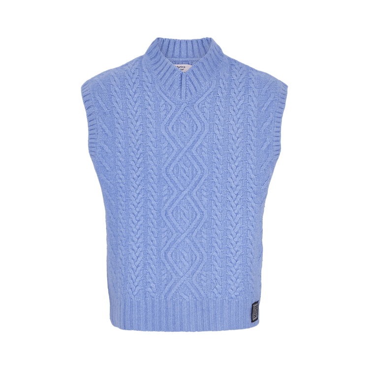 Martine Rose Boiled Cable V-Neck Vest 'Cornflower Blue'