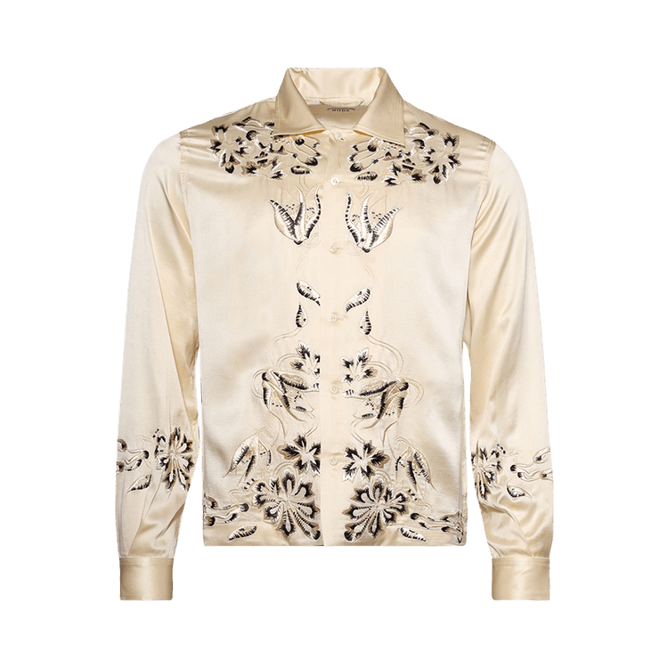 Bode Phantasm Long Sleeve Shirt 'Ecru'
