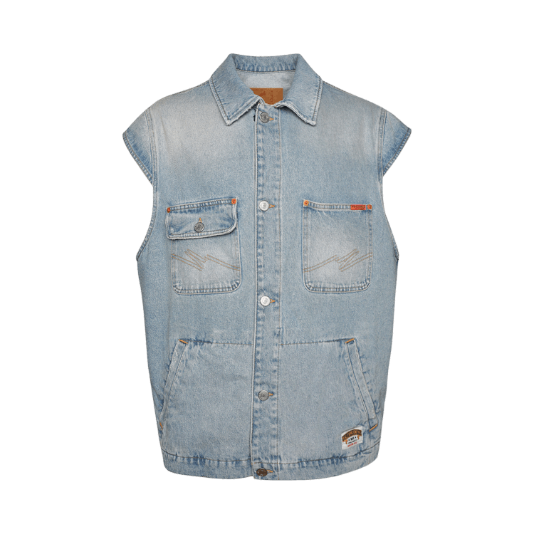 Martine Rose Denim Gilet 'Bleached Wash'