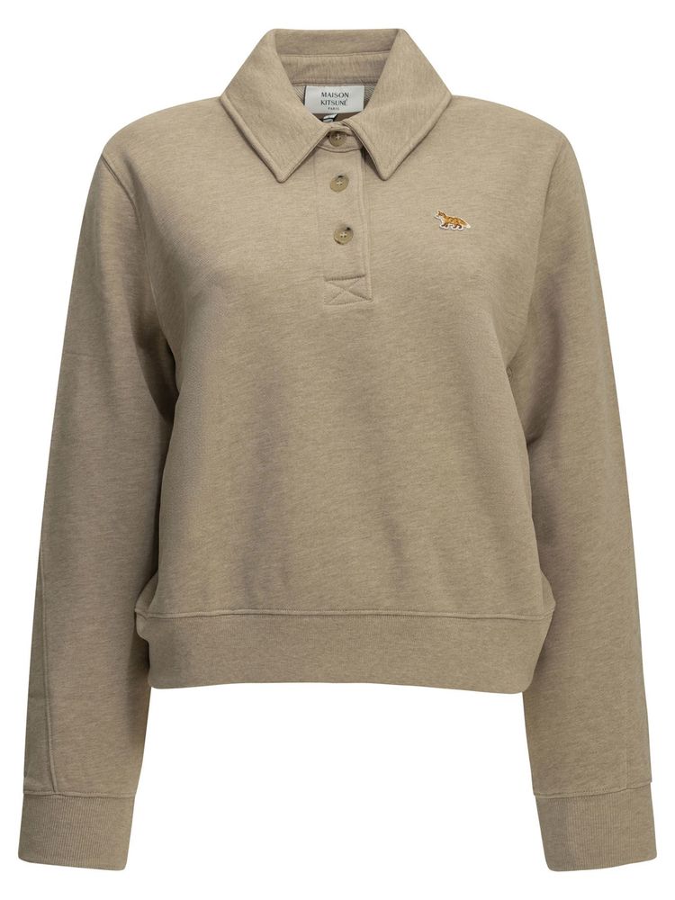 Maison Kitsuné Baby Fox Cropped Polo Sweatshirt