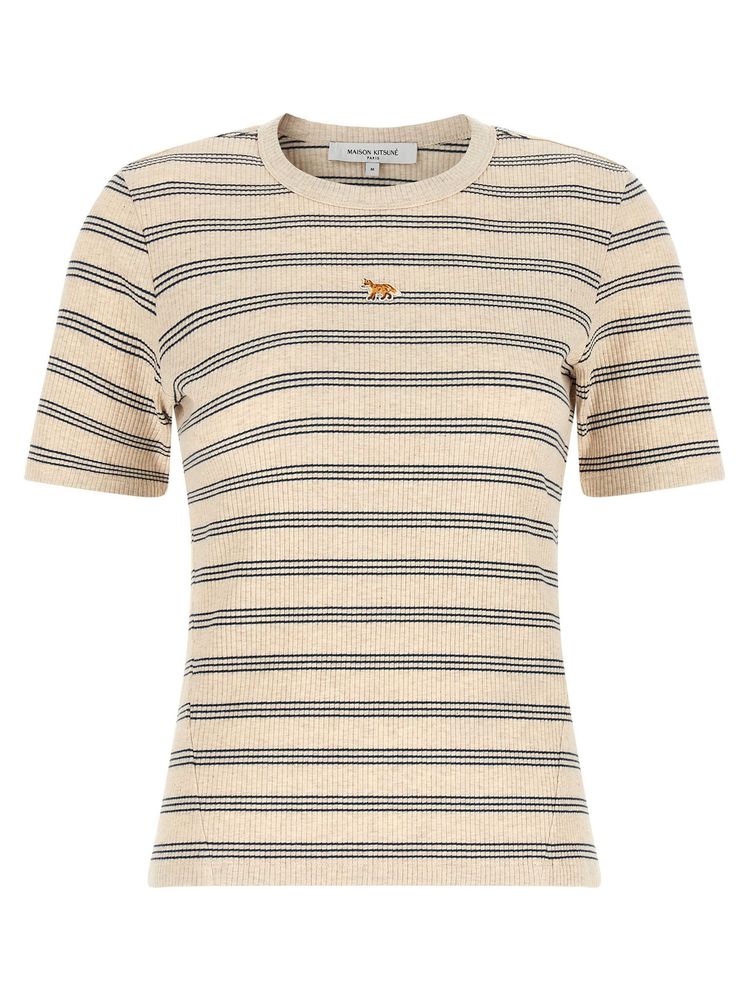 Maison Kitsuné Baby Fox Striped Fitted T-Shirt