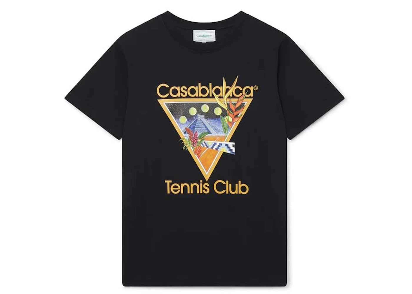 Casablanca Tennis Club Icon Cotton T-shirt Black