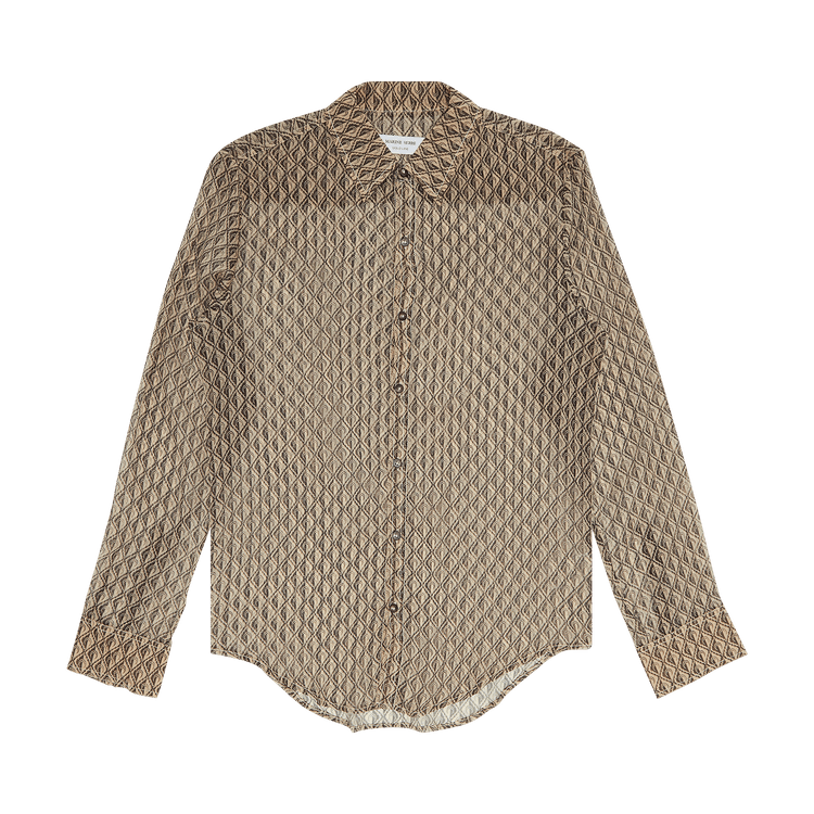 Marine Serre Moon Diamant Silk Crepon Button Up Shirt 'Blue'
