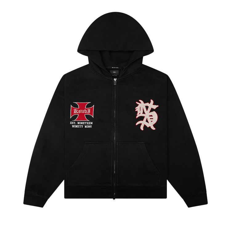 Ksubi League Ekcess Zip Hoodie 'Jet Black'