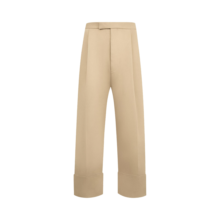 Thom Browne High Rise Double Pleat Trouser With Backstrap 'Khaki'