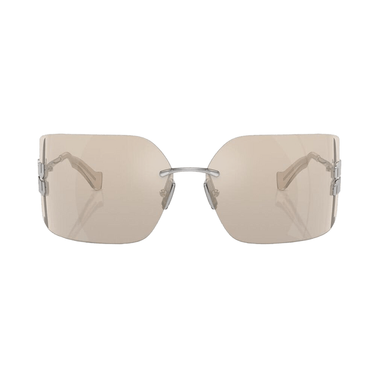 Miu Miu Irregular Sunglasses 'Silver/Ivory'