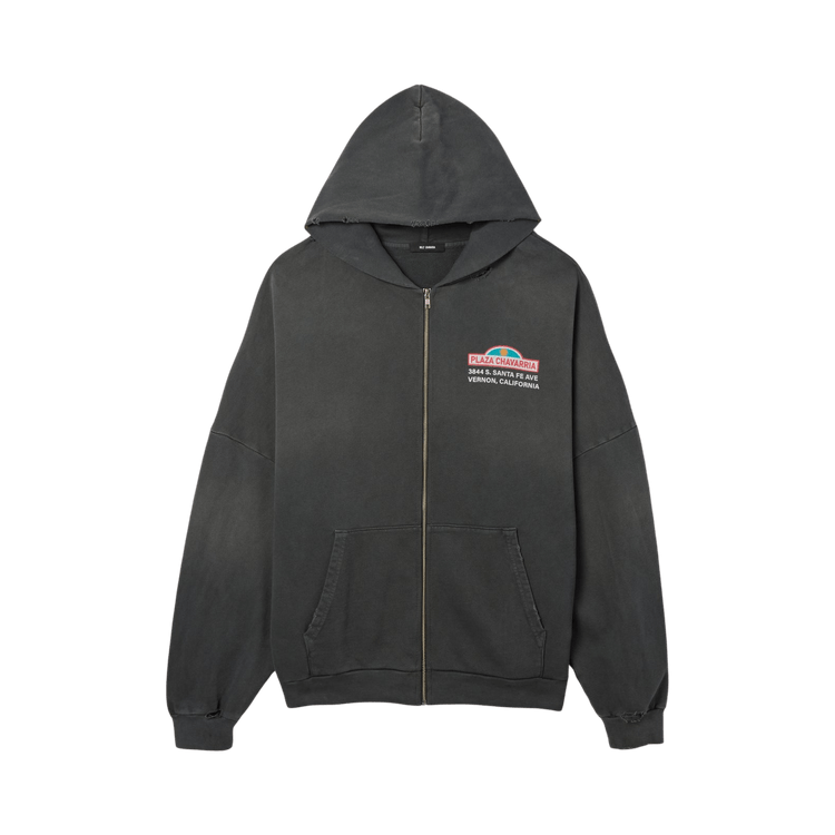 Willy Chavarria Plaza Chavarria Zip Hooligan Hoodie 'Pirate Black'