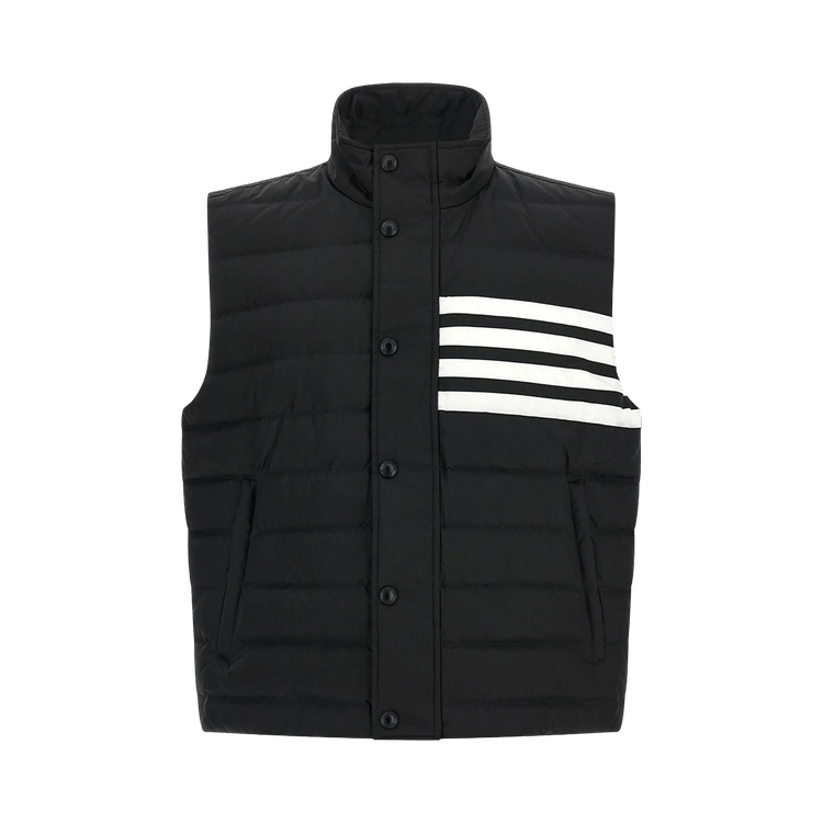 Thom Browne 4 Bar Downfill Vest In Shiny Ripstop 'Black'