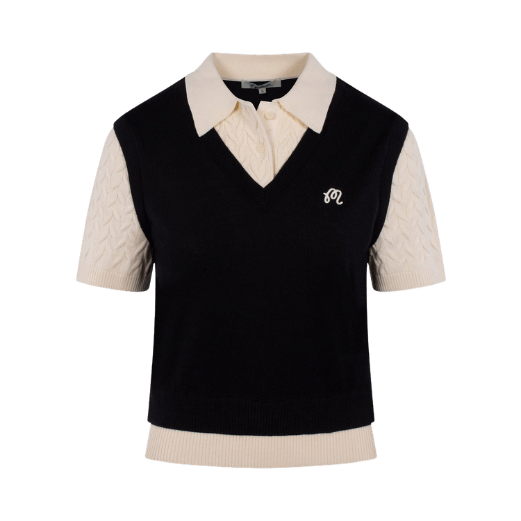Malbon Veronica Polo Shirt 'Onyx/Cream'