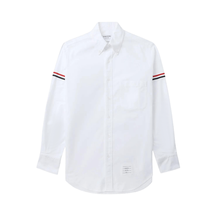 Thom Browne Classic Long-Sleeve Button Down Point Shirt with GG Armband In Oxford 'White'