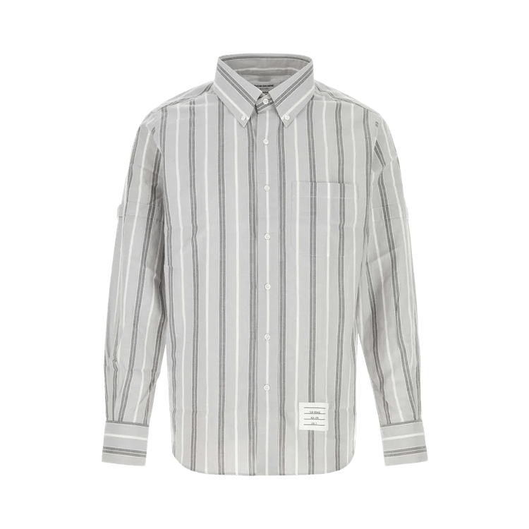 Thom Browne Long-Sleeve Body Straight Fit Self Armband Shirt 'Medium Grey'