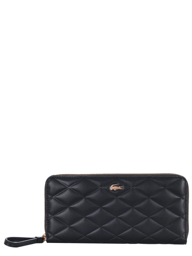 Lacoste Quilted Zip-Around Wallet