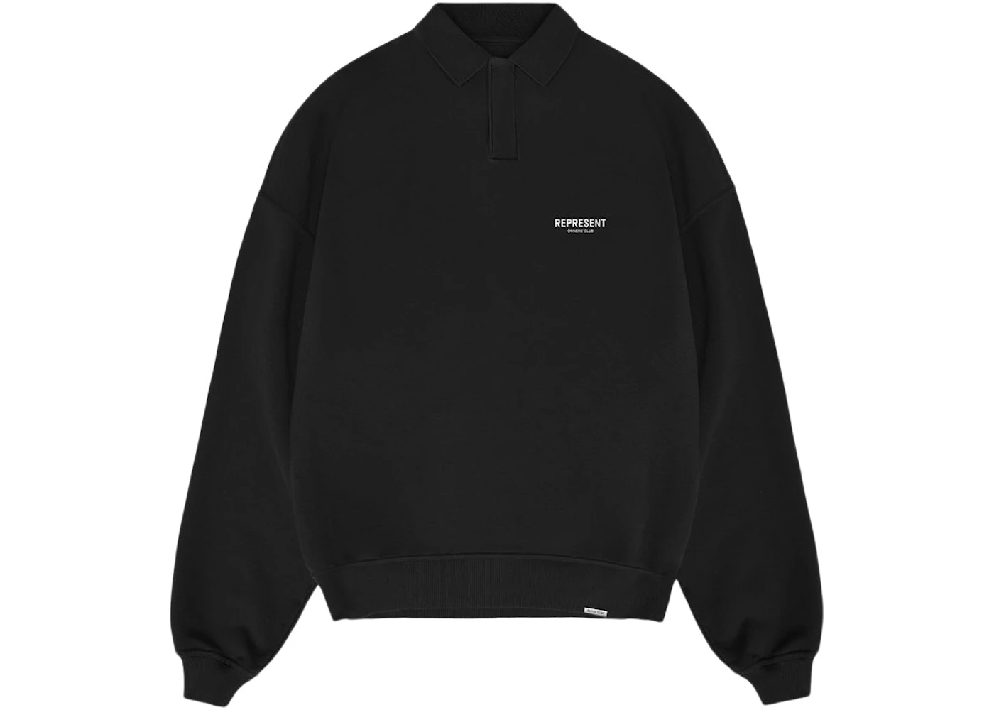 Represent Owners Club Long Sleeve Polo Sweater Black